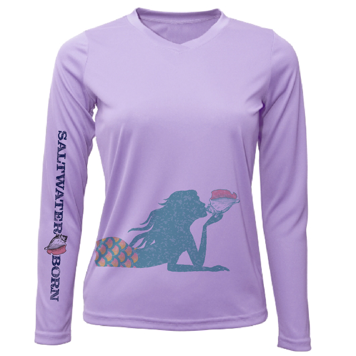Saltwater Born Mermaid Wrap Long Sleeve UPF 50+ Dry-Fit Shirt