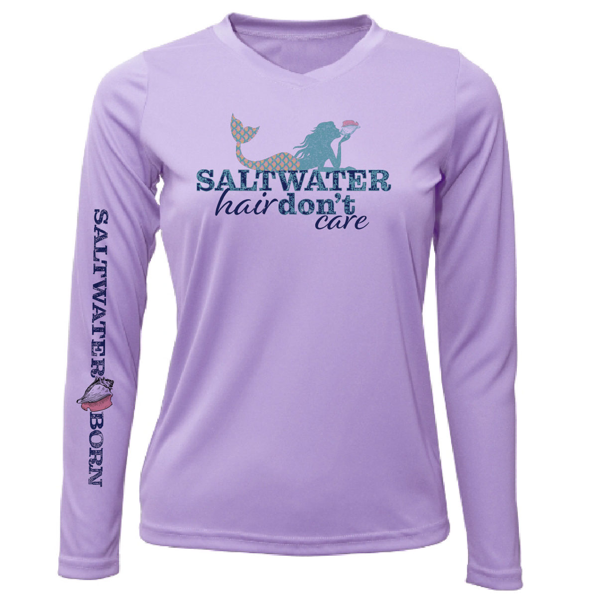 Saltwater Born Key West, FL "Saltwater Hair...Don't Care" Long Sleeve UPF 50+ Dry-Fit Shirt