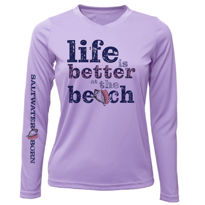 Saltwater Born "Life Is Better At The Beach" Conch Long Sleeve UPF 50+ Dry-Fit Shirt