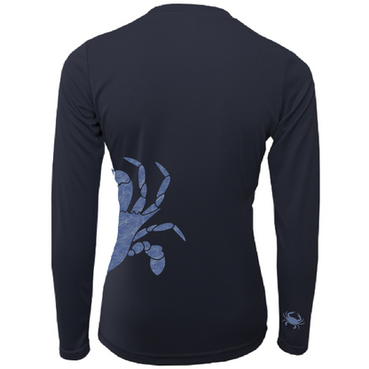 Saltwater Born Blue Crab Wrap Women's Long Sleeve UPF 50+ Dry-Fit Shirt