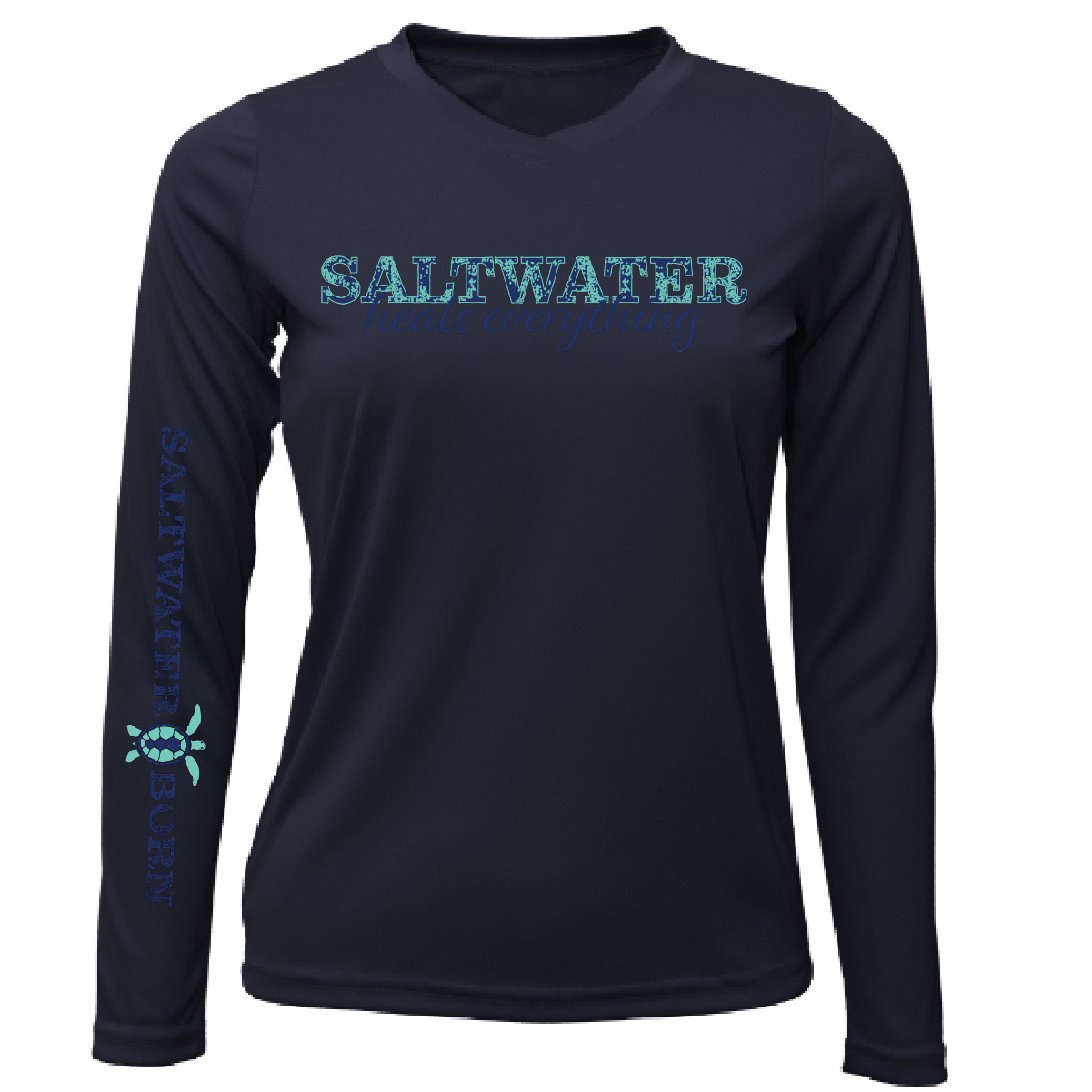 Saltwater Born Siesta Key "Saltwater Heals Everything" Long Sleeve UPF 50+ Dry-Fit Shirt
