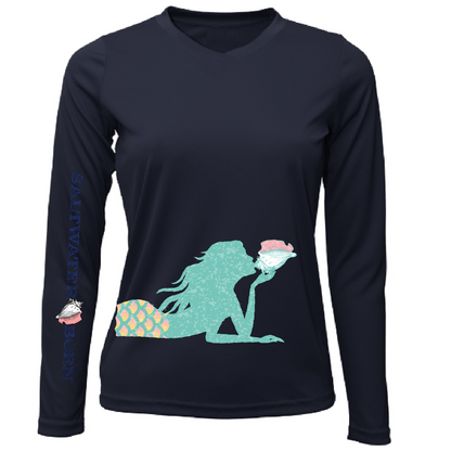 Saltwater Born Mermaid Wrap Long Sleeve UPF 50+ Dry-Fit Shirt