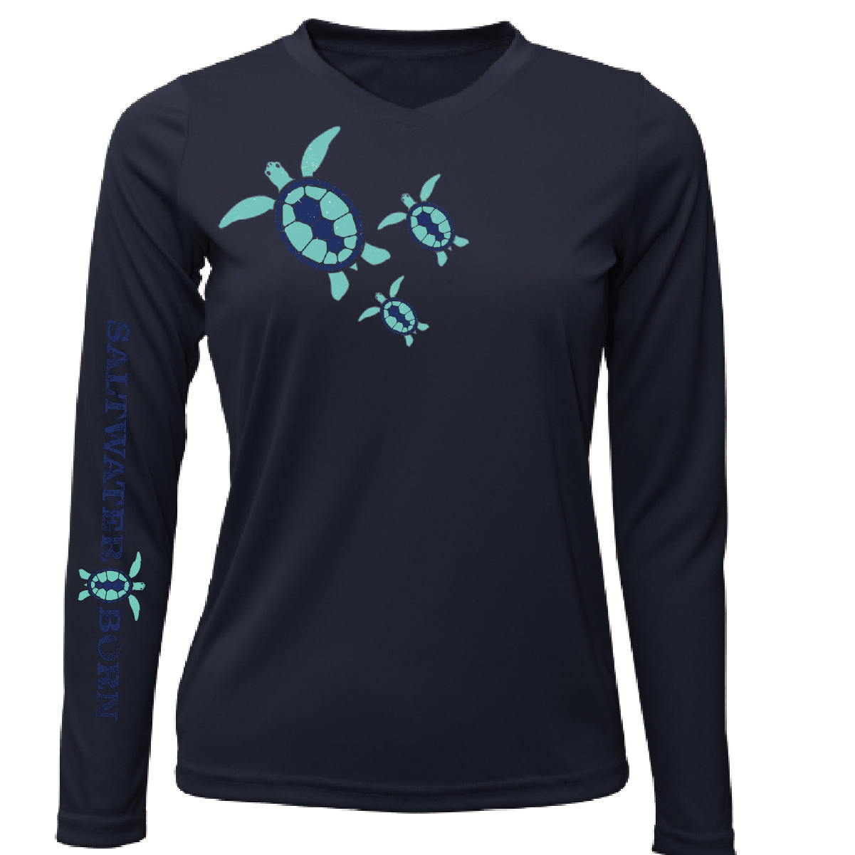 Saltwater Born Key West, FL Baby Turtles Long Sleeve UPF 50+ Dry-Fit Shirt