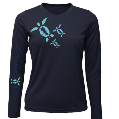 Saltwater Born Key West, FL Baby Turtles Long Sleeve UPF 50+ Dry-Fit Shirt
