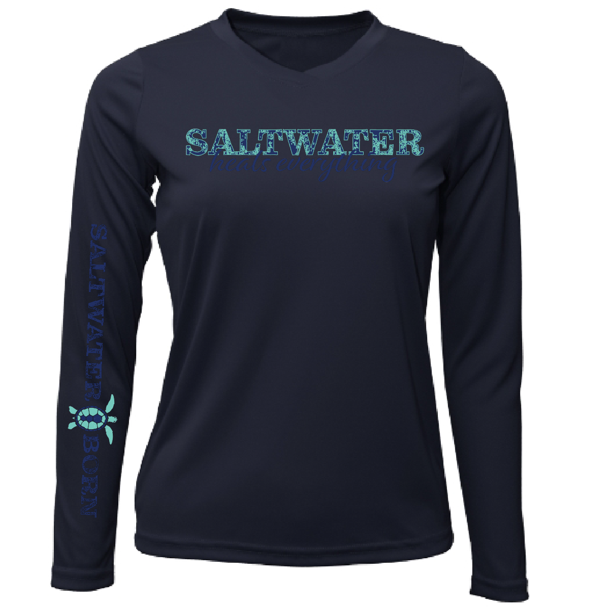 Saltwater Born Key West, FL "Saltwater Heals Everything" Long Sleeve UPF 50+ Dry-Fit Shirt
