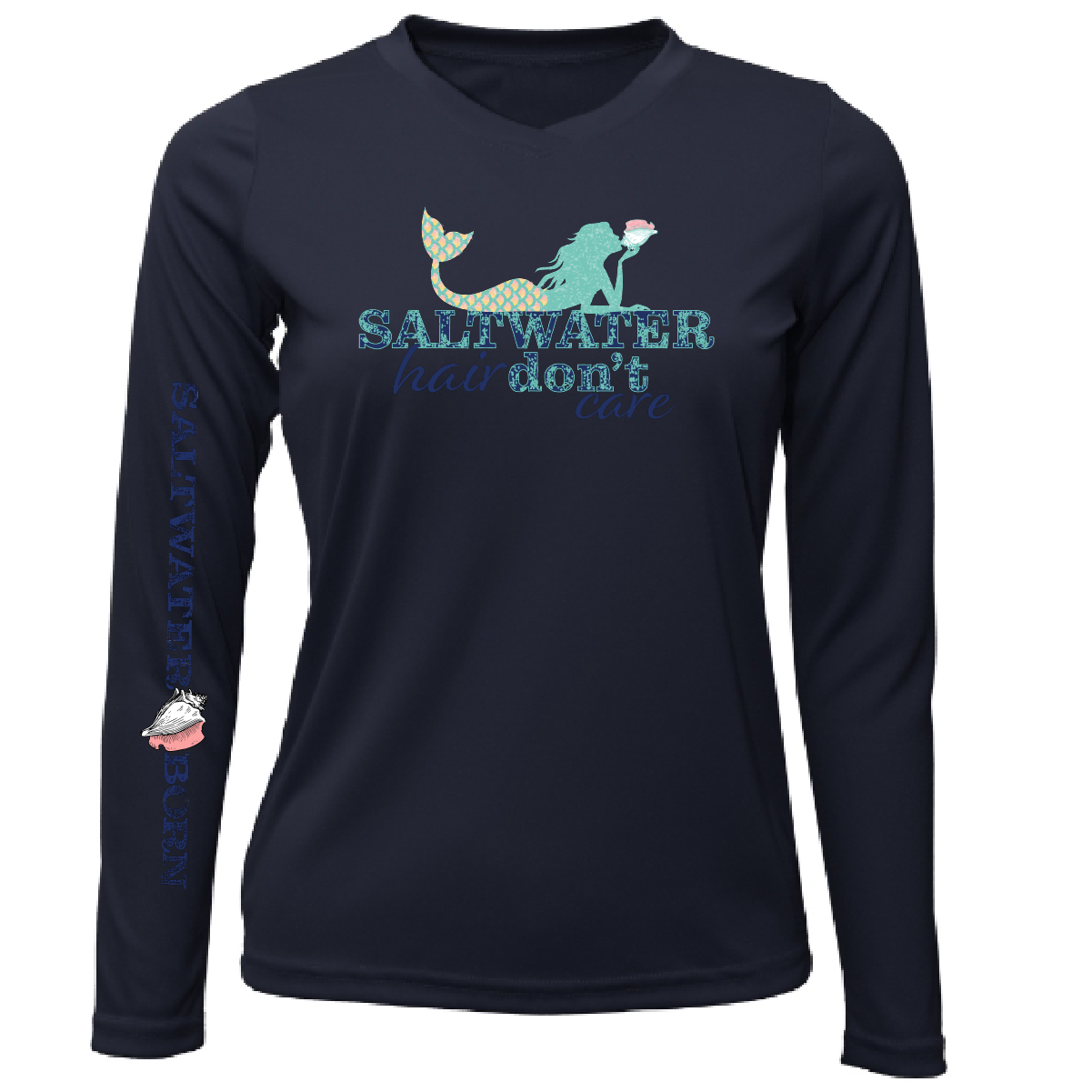 Saltwater Born Key West, FL "Saltwater Hair...Don't Care" Long Sleeve UPF 50+ Dry-Fit Shirt