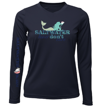 Saltwater Born Key West, FL "Saltwater Hair...Don't Care" Long Sleeve UPF 50+ Dry-Fit Shirt