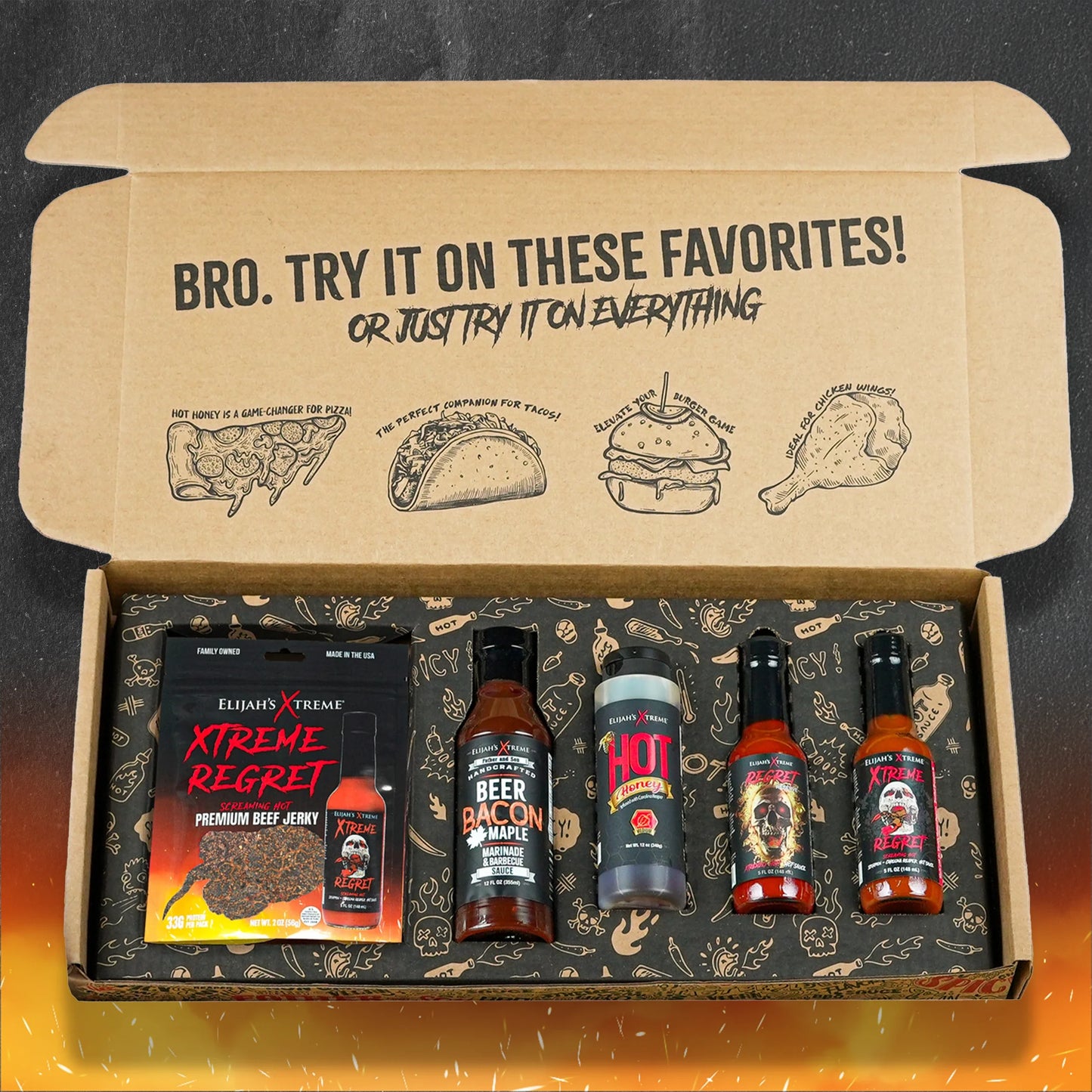 Elijah's Xtreme Spicy Bro Box Ultimate Hot Sauce Gift Set