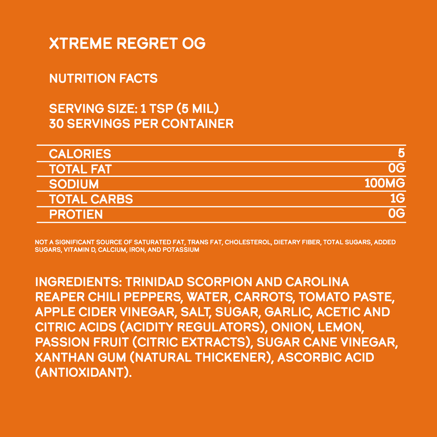 Elijah's Xtreme Regret Hot Sauce