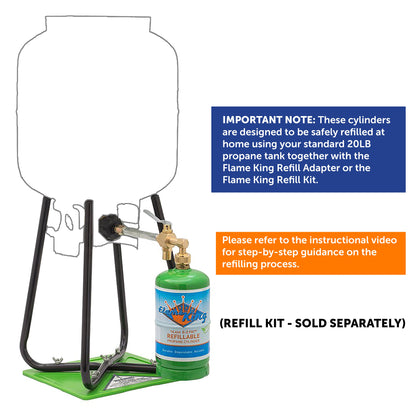 Flame King 2 pack Eco Friendly Sustainable 1lb Refillable Propane Tank LP Cylinder