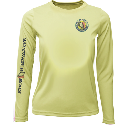 Saltwater Born Key West, FL Saltwater Born Circle Logo Girl's Long Sleeve UPF 50+ Dry-Fit Shirt
