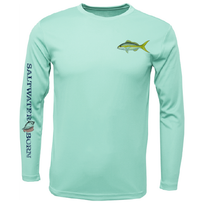 SK Yellowtail on Chest Long Sleeve UPF 50+ Dry-Fit Shirt
