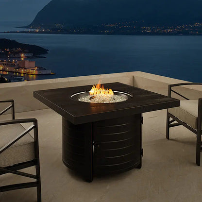 Balkene Home Yorke 40" Square Aluminum Convertible Gas Fire Pit Table