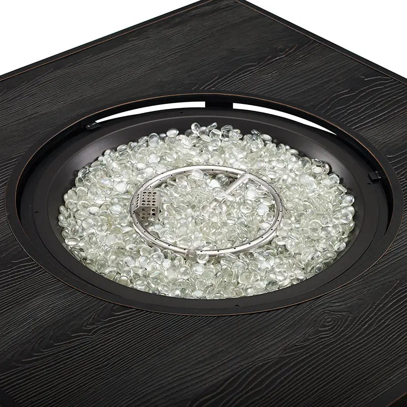 Balkene Home Yorke 40" Square Aluminum Convertible Gas Fire Pit Table