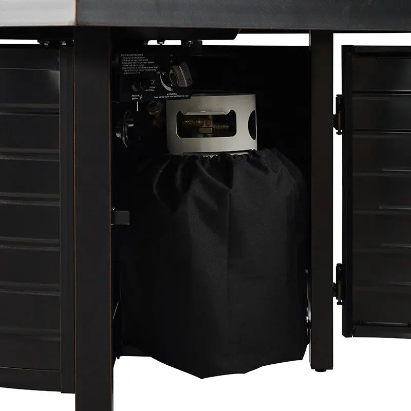 Balkene Home Yorke 40" Square Aluminum Convertible Gas Fire Pit Table