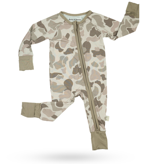 Bow Crew Apparel "Button Buck Camo" Baby Zippy