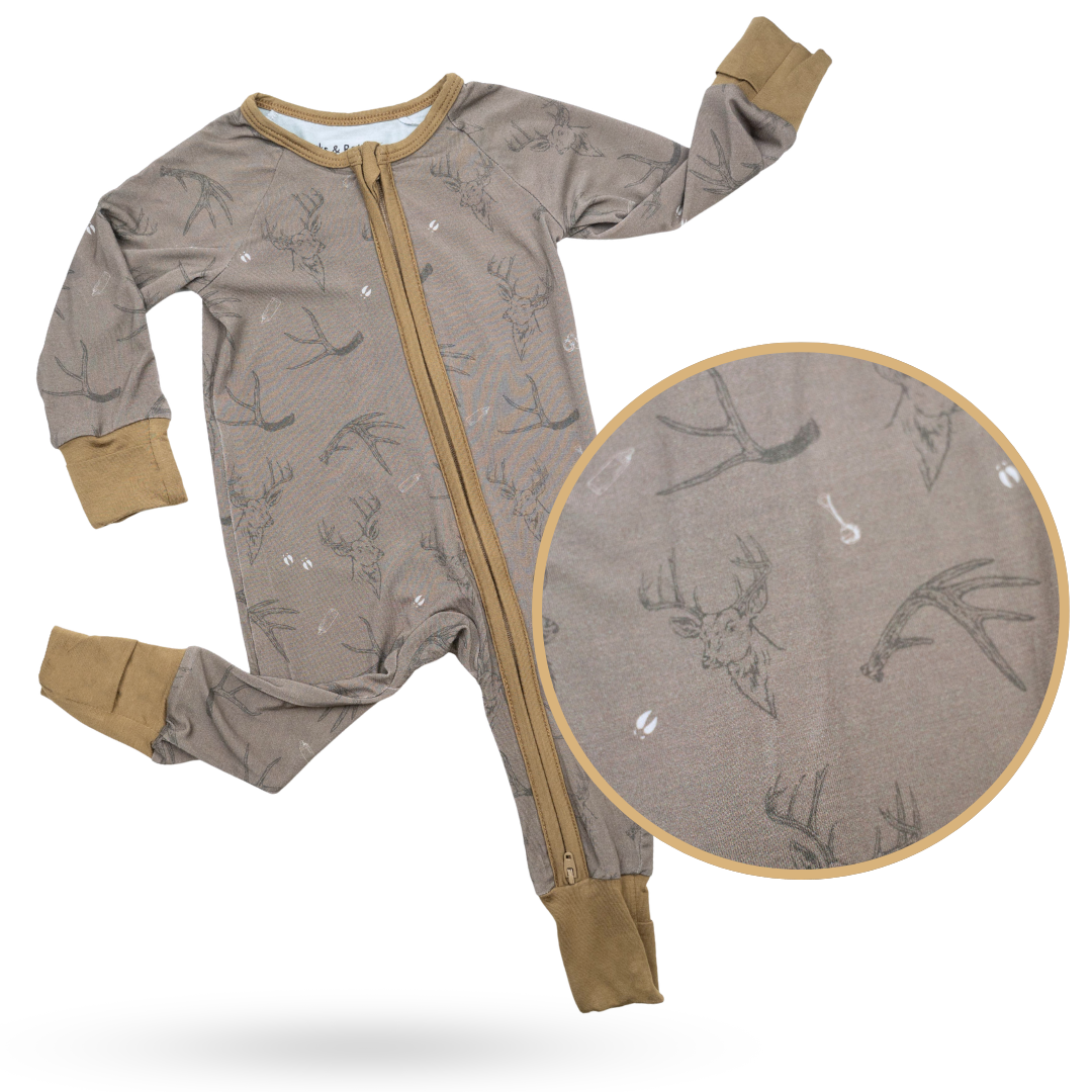 Bow Crew Apparel "Racks & Rattles" Baby Zippy