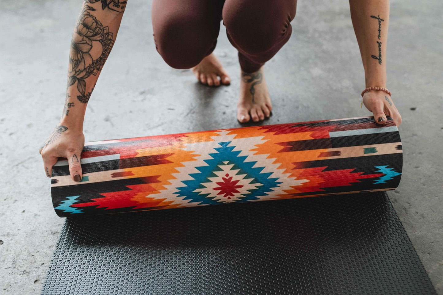 Yune Yoga Mat Pendleton Eagle Rock Tan