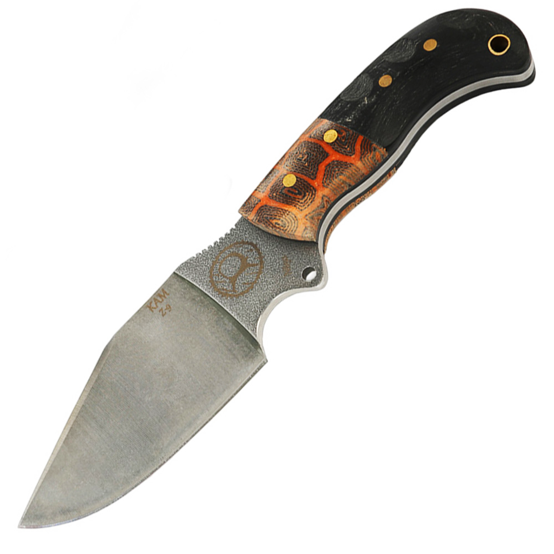 Kam Knife - Z9 - Orange G Micarta Black Handle - Fixed Blade