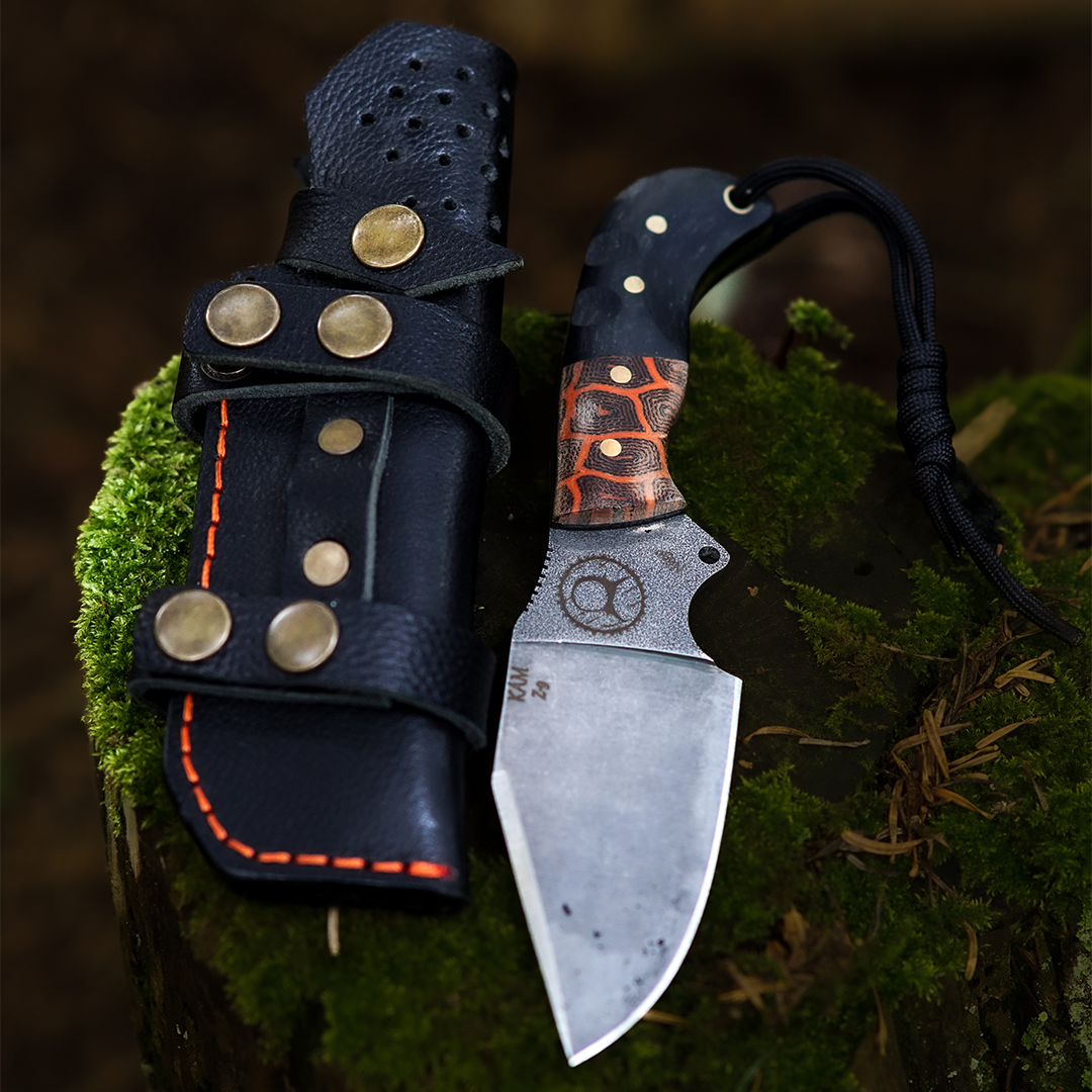 Kam Knife - Z9 - Orange G Micarta Black Handle - Fixed Blade