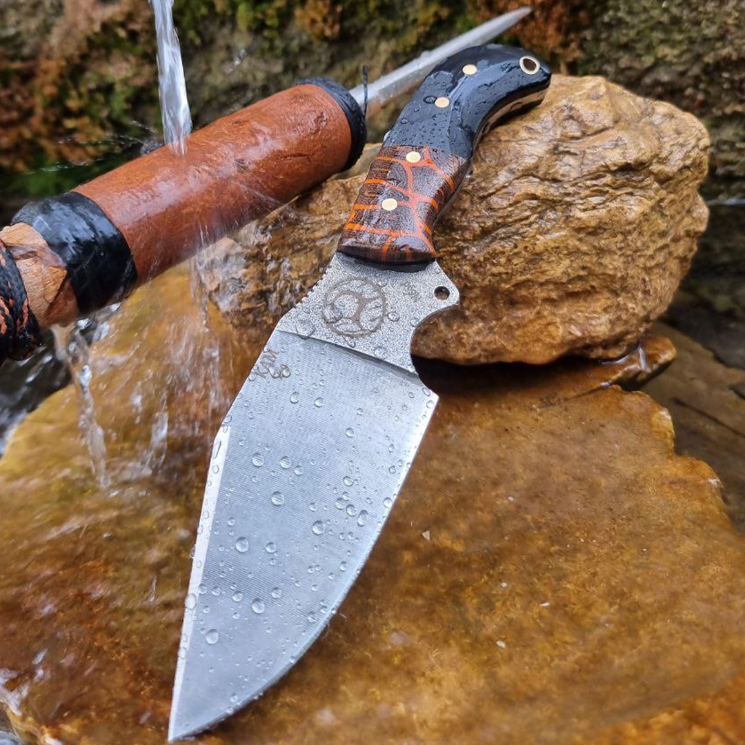 Kam Knife - Z9 - Orange G Micarta Black Handle - Fixed Blade