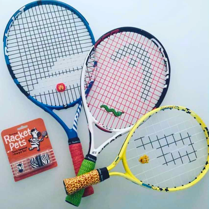 Racket Pets Snake Green Tennis Overgrip Tape and Matching Shock Absorbing Dampener for Tennis Racket