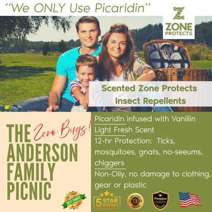 Zone Protects Insect Repellent, Picaridin, Scented Two Pack + Refill