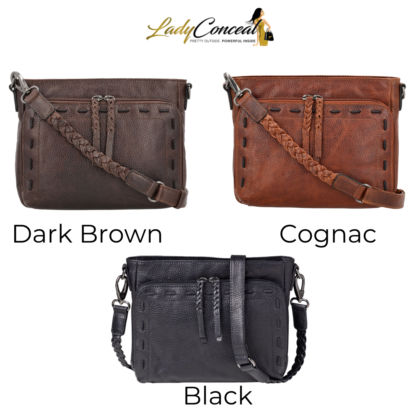 Concealed Carry Zoe Leather Crossbody by Lady Conceal