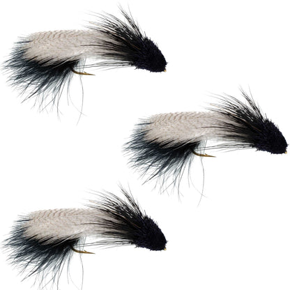 The Fly Fishing Place 3 Pack Galloup's Zoo Cougar Black Streamer Fly - Hook Size 4