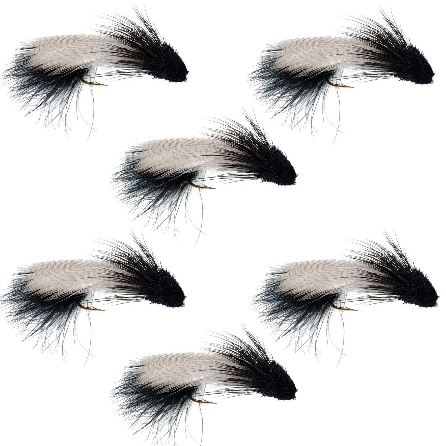 The Fly Fishing Place Galloup's Zoo Cougar Black Streamer Fly - 6 Flies Size 4