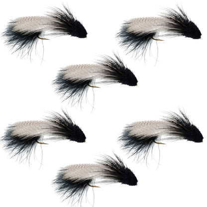 The Fly Fishing Place Galloup's Zoo Cougar Black Streamer Fly - 6 Flies Size 4