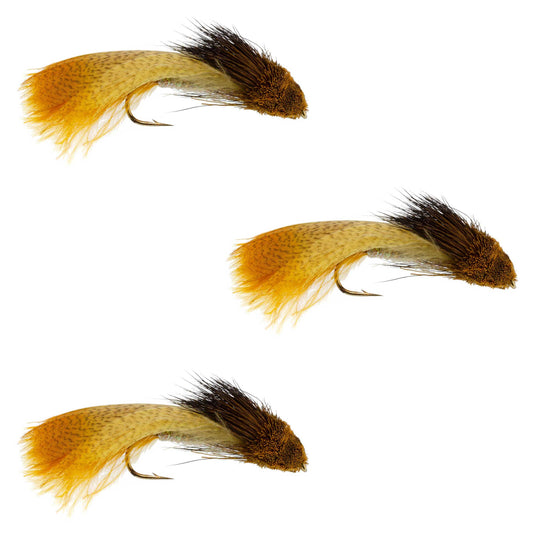The Fly Fishing Place 3 Pack Galloup's Zoo Cougar Golden Brown Streamer Fly - Size 4