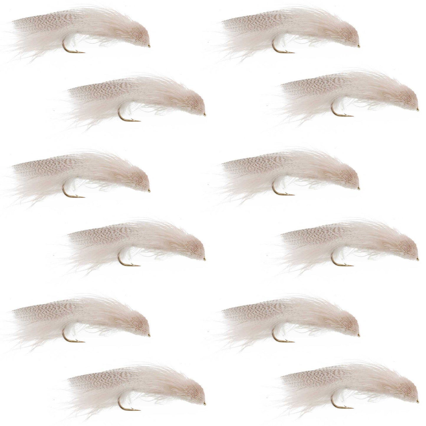 The Fly Fishing Place Galloup's Zoo Cougar White Streamer Fly - 12 Flies Size 4