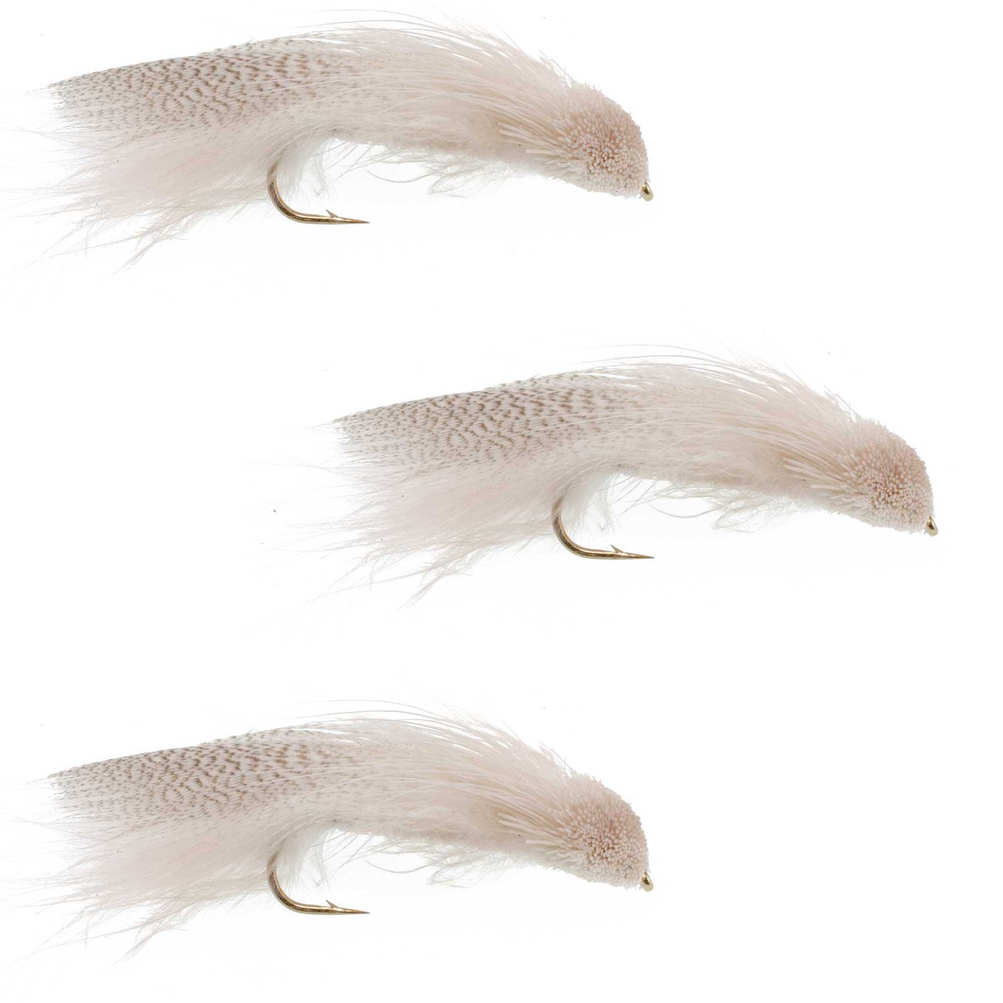 The Fly Fishing Place 3 Pack Galloup's Zoo Cougar White Streamer Fly - Size 4
