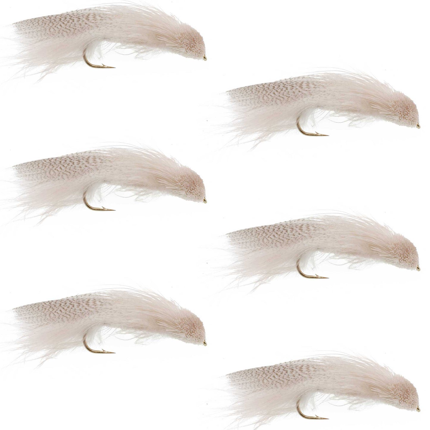 The Fly Fishing Place Galloup's Zoo Cougar White Streamer Fly - 6 Flies Size 4