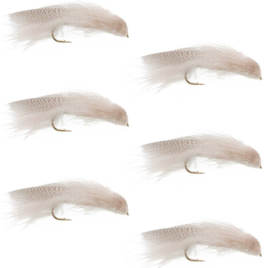 The Fly Fishing Place Galloup's Zoo Cougar White Streamer Fly - 6 Flies Size 4