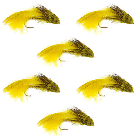 The Fly Fishing Place Galloup's Zoo Cougar Yellow Streamer Fly - 6 Flies Size 4