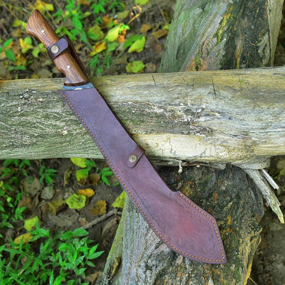 KBS Knives Trailblazer Camping Survival Knife – 19" Custom Handmade High Carbon Steel Blade with Rosewood Full Tang Handle