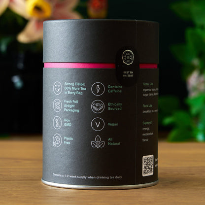 August Uncommon Tea Jet Black - Roasty Coffee Black Tea - 15 Tea Bags