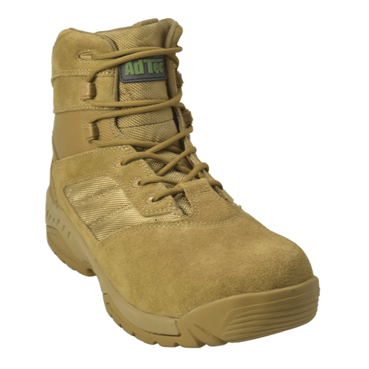 Adtec Sandbox - Men's 6" Coyote Suede Leather Tactical Boot w/ Side Zipper - KT1003 - Angler's Pro Tackle & Outdoors