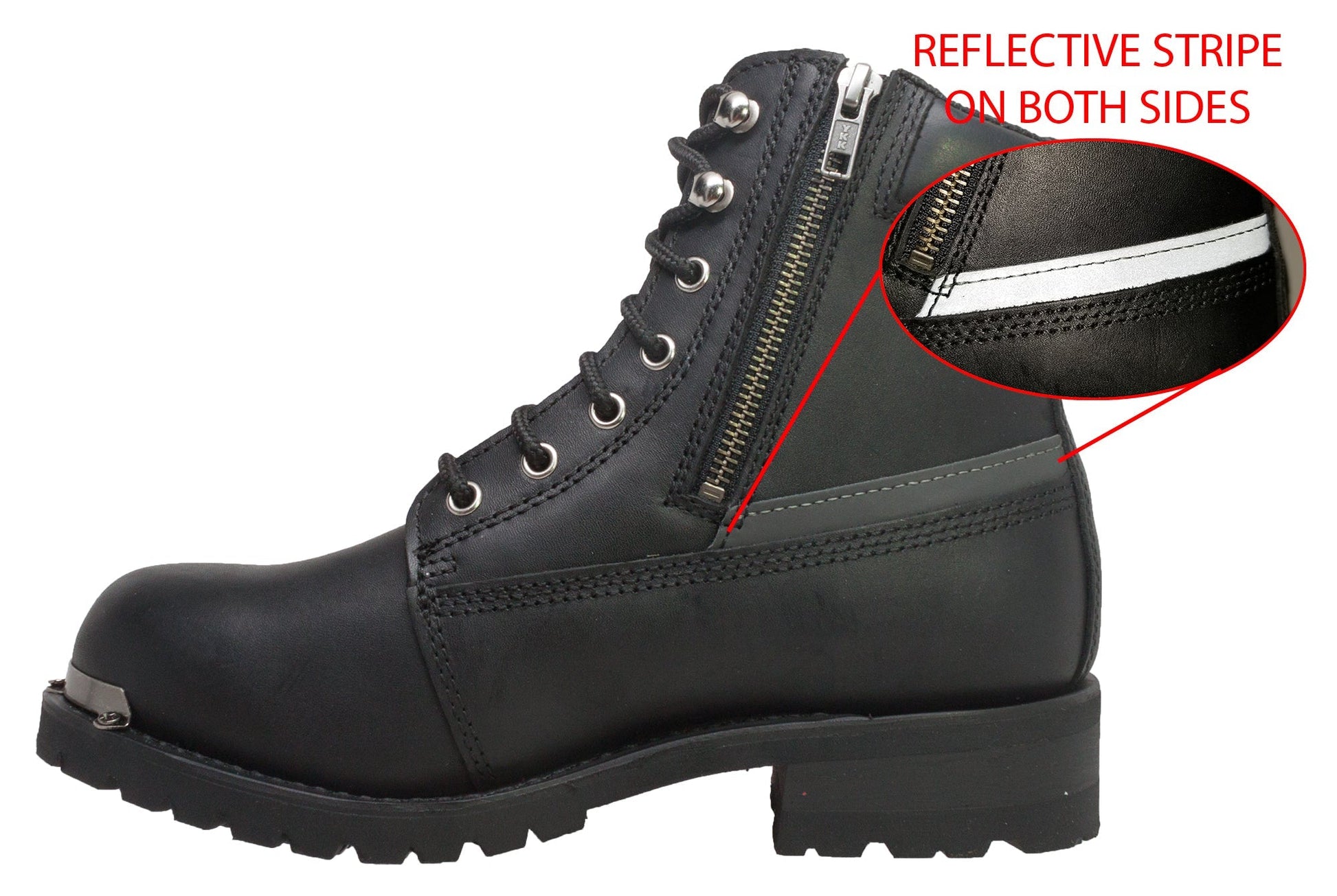 Adtec Womens 6' Reflective Double Zipper Biker Boot - 8787 - Angler's Pro Tackle & Outdoors