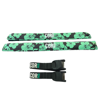 COR Surf Aero Roof Rack Pad with 10' Scratch-Resistant Tie Downs(Wide Aero Bars)