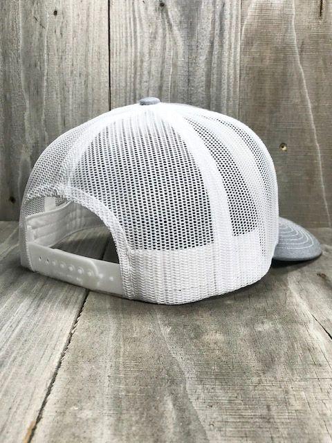 AF Waterfowl 112XL Heather Grey - White Mesh Back - The Original Trucker Hat - Angler's Pro Tackle & Outdoors