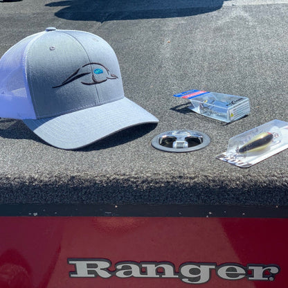 AF Waterfowl 112XL Heather Grey - White Mesh Back - The Original Trucker Hat - Angler's Pro Tackle & Outdoors