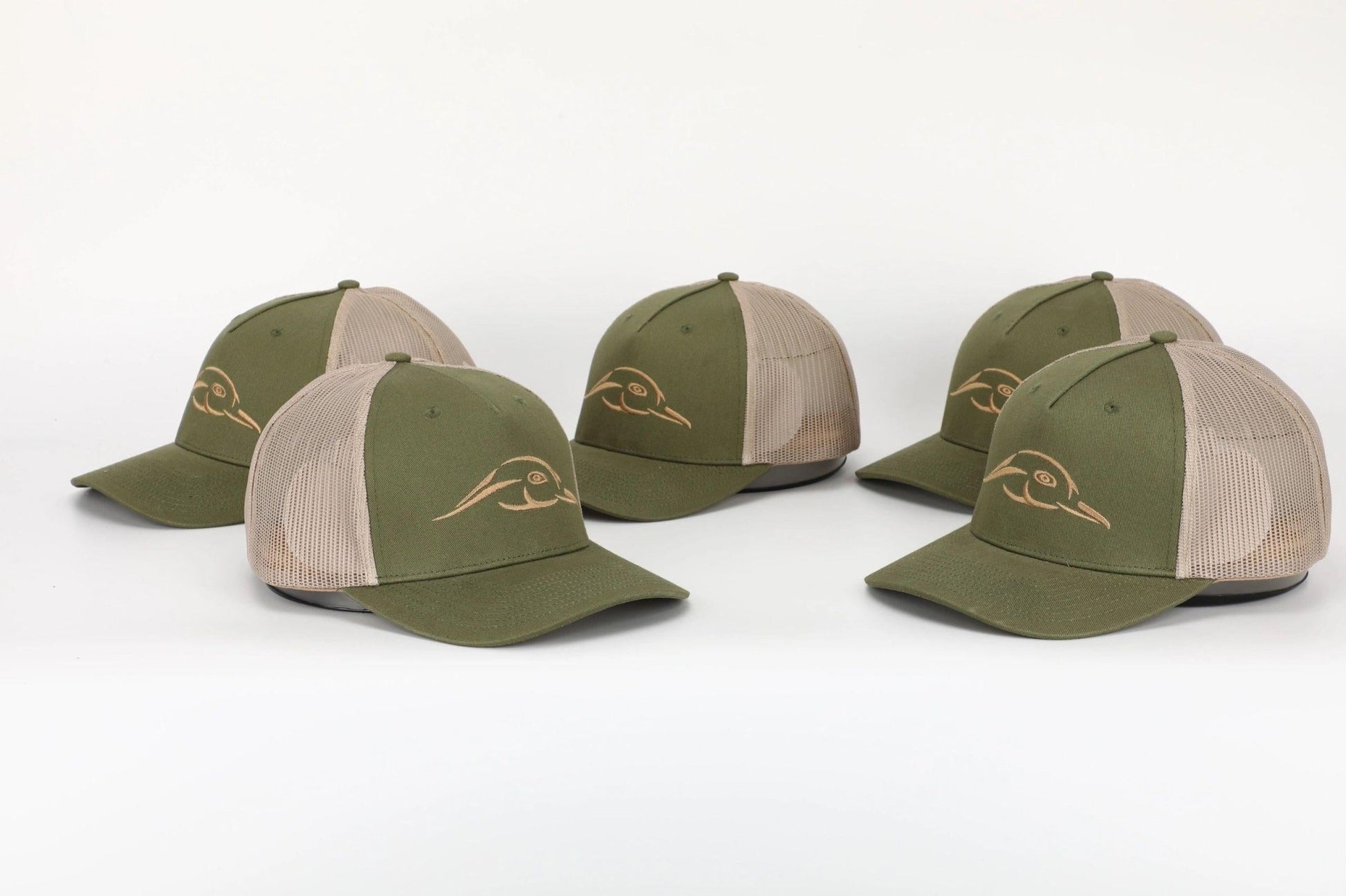 AF Waterfowl Army Olive - Khaki Mesh Back Five Panel - Angler's Pro Tackle & Outdoors