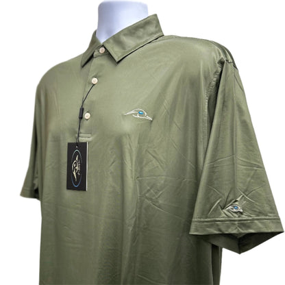 AF Waterfowl Athletic Fit Style Polos Moss - Solid - Angler's Pro Tackle & Outdoors