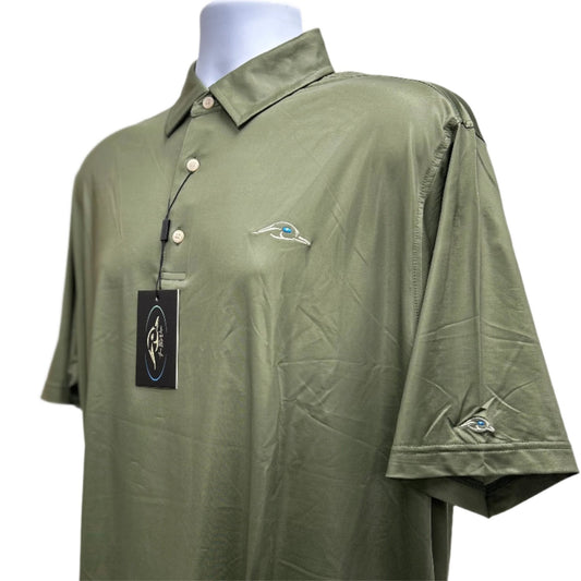 AF Waterfowl Athletic Fit Style Polos Moss - Solid - Angler's Pro Tackle & Outdoors