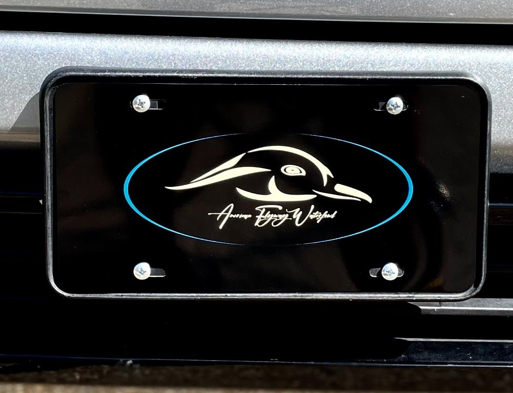 AF Waterfowl Black Oval AFW Logo License Plate - Angler's Pro Tackle & Outdoors