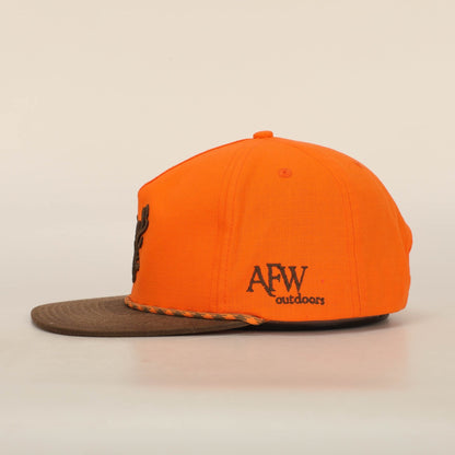 AF Waterfowl Blaze Orange and Brown Ripstop Puff Deer Rope Hat - Angler's Pro Tackle & Outdoors