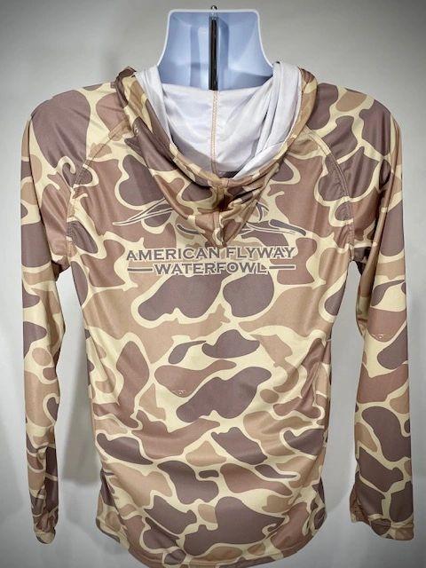 AF Waterfowl - Brown OSC Lightweight Performance Shirt with Hood and Flat Draw String - Angler's Pro Tackle & Outdoors